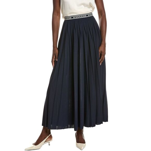 Max Mara Dresses & Skirts - Max Mara Womens Bleu Jersey Midi Skirt, Navy